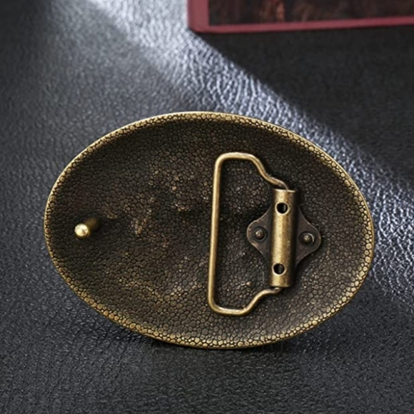 New beautiful gold western pack horses horse and rider belt buckle. - Picture 2 of 2